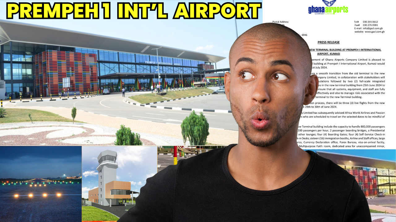 Prempeh 1 International Airport New Terminal To Be Operational on July 1, 2024