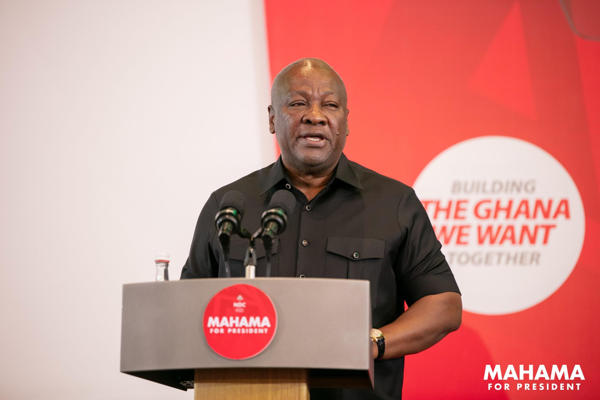 MR. JOHN MAHAMA SPEAKS WITH THE MEDIA